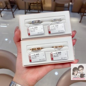 香港六福珠宝代购 18k白金色玫瑰金镶钻石 求婚对戒 情侣结婚戒指
