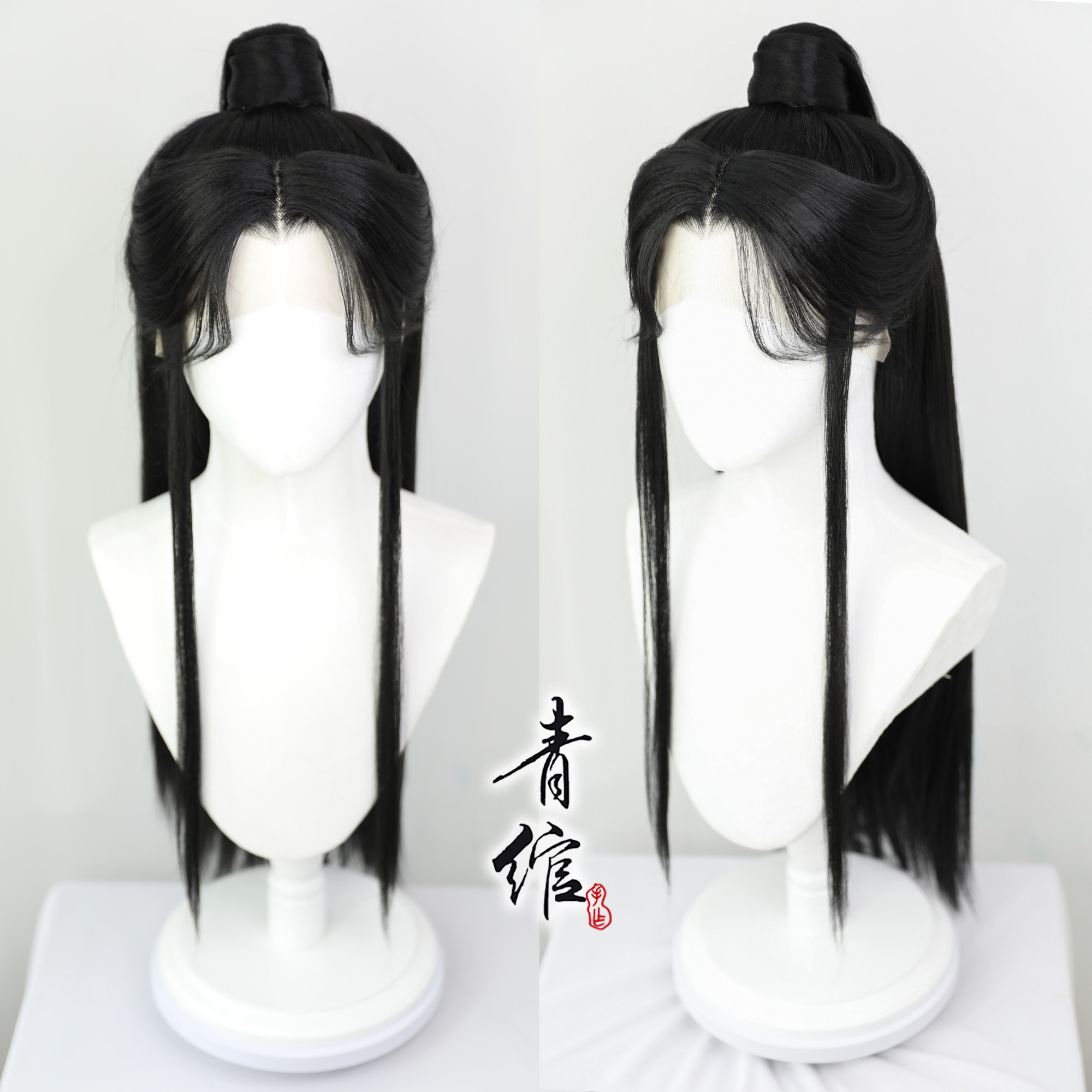 青绾手钩假发天官谢怜cosplay造型花城手织前蕾丝美人尖假发