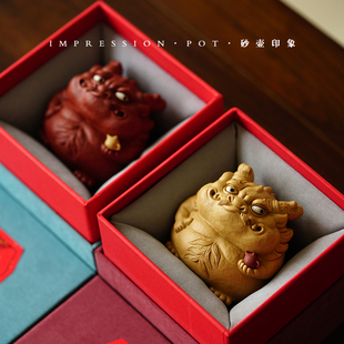 有龙则灵 茶宠摆件 段泥 朱泥 小可爱 砂壶印象 茶桌上 宜兴紫砂