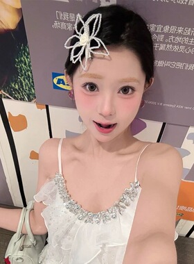 韩系甜美镂空花朵发夹女高级