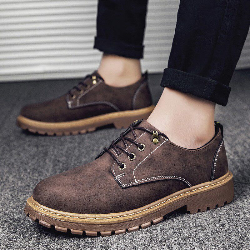 캐주얼 가죽 신발 노동 보호 건설 현장 작업 신발 내마모성 방수 여름 작업 펑크 방지 미끄럼 방지 작업복 남성 신발