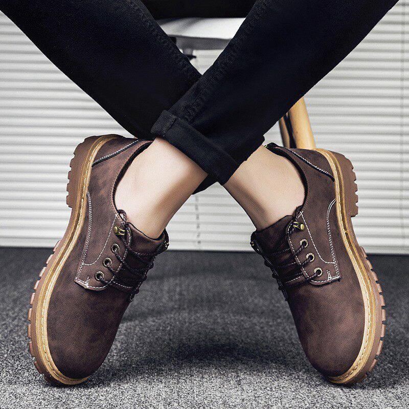 캐주얼 가죽 신발 노동 보호 건설 현장 작업 신발 내마모성 방수 여름 작업 펑크 방지 미끄럼 방지 작업복 남성 신발