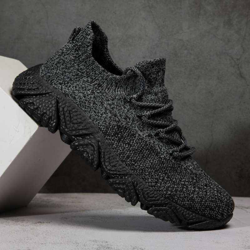 飞织弹力袜子鞋走路软底工作男女鞋夏季一脚蹬懒人袜子超轻运动鞋