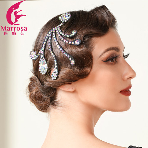 摩登舞拉丁舞头饰新款额饰摩登舞头饰黑池比赛专业镶钻演出头花