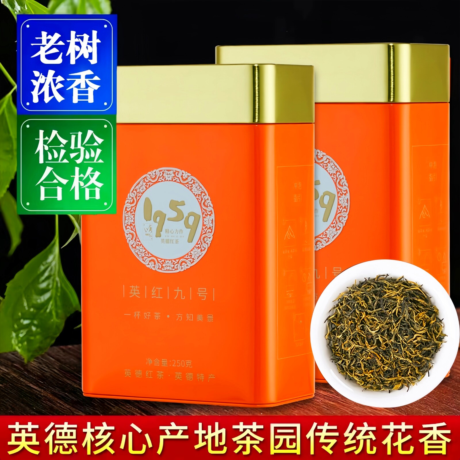 正品老树英德红茶英红九号浓香型500克罐装新茶高山茶甜润耐泡
