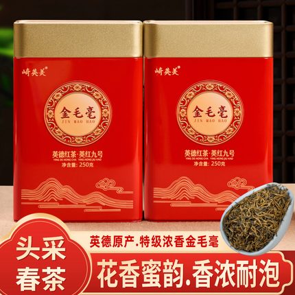 正宗高山老树英德红茶英红九号金毛毫特级浓香型明前春茶新茶