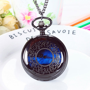 复古翻盖星空怀表古风学生罗马字男女项链老式石英大数字老人挂表