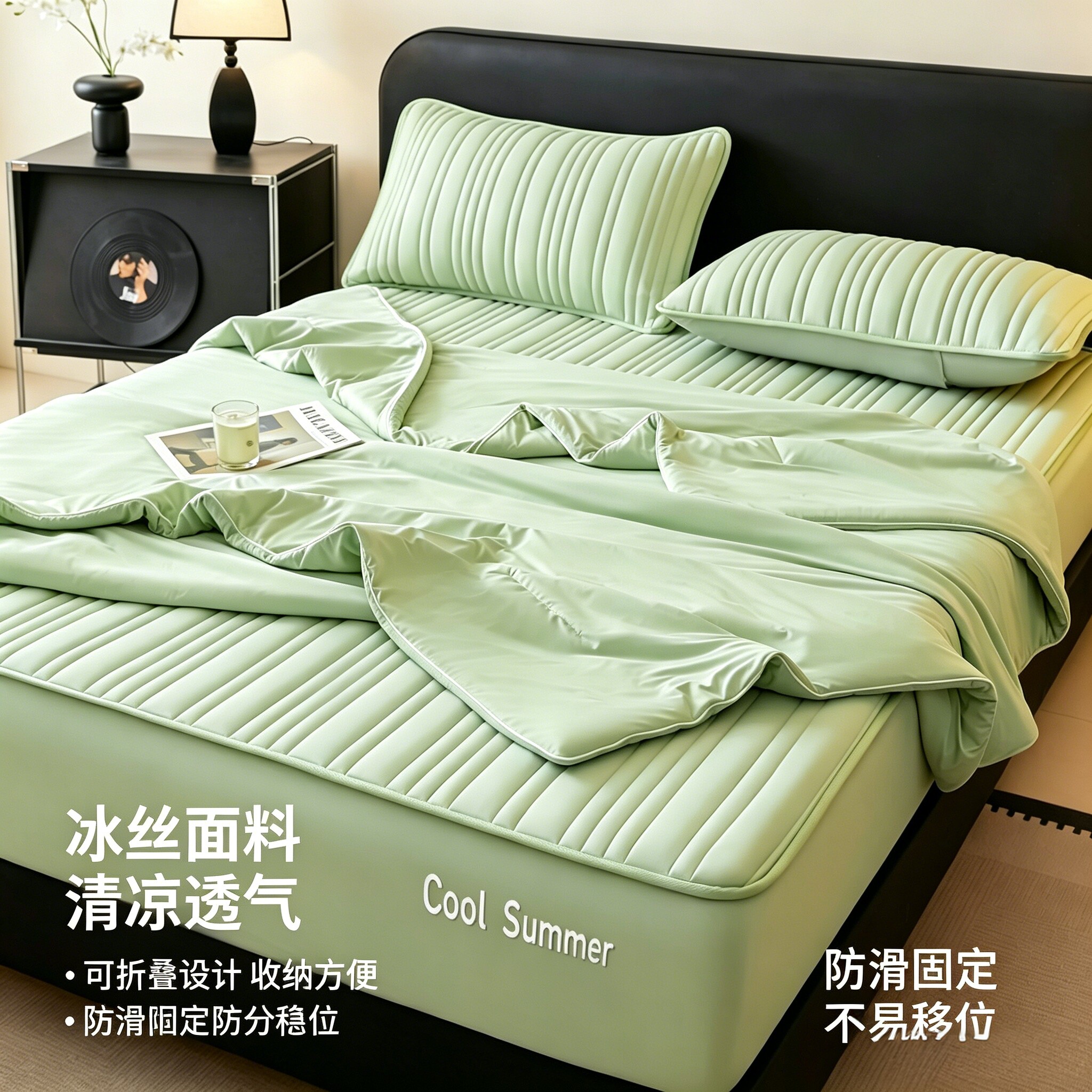 可机洗冰丝凉席床笠款成人夏季 床笠