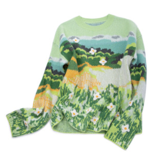 法国客户定制 丝羊绒套衫 流动 莫奈花园 艺术品 LEMAER乐玛尔