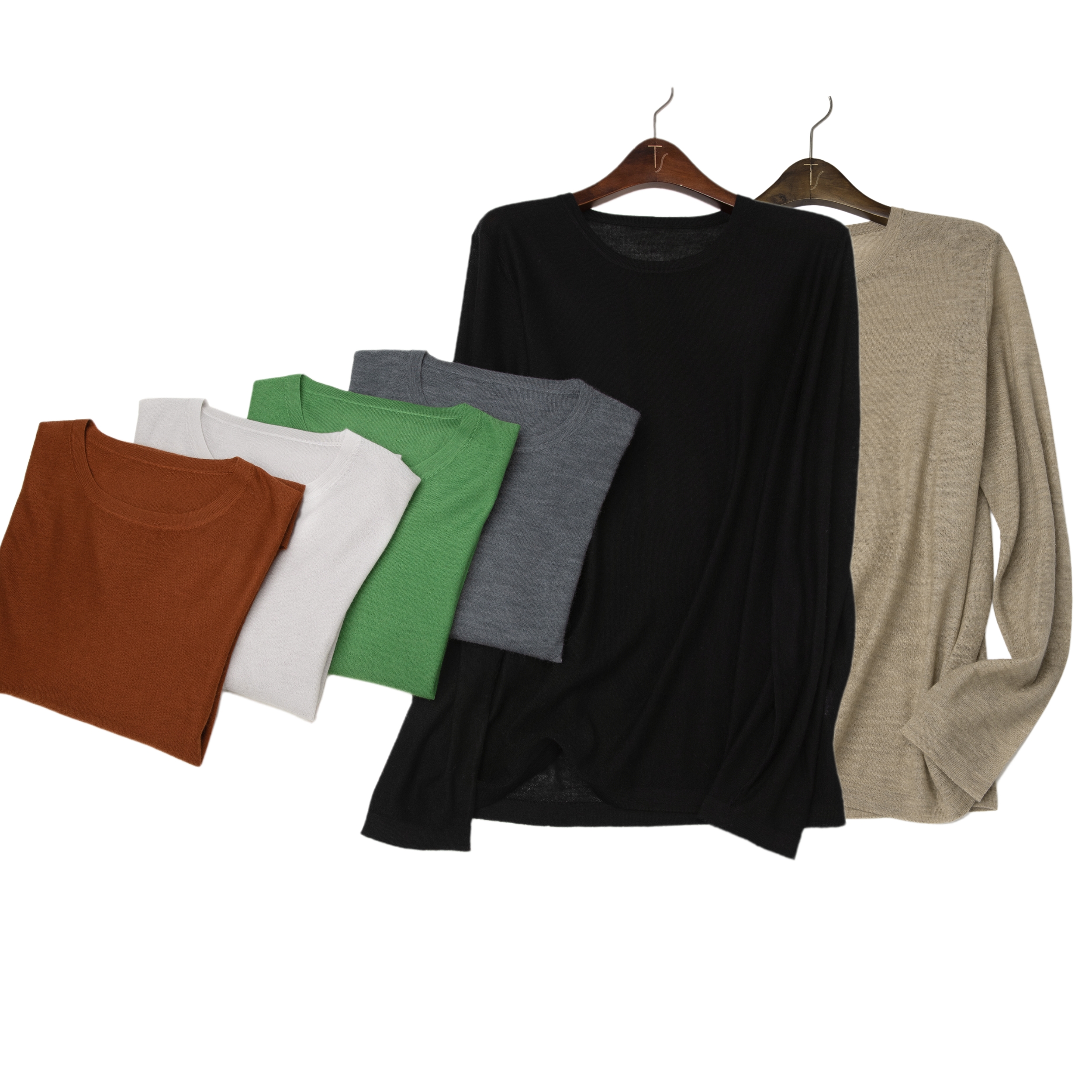 极简80支超轻薄精纺羊绒打底衫