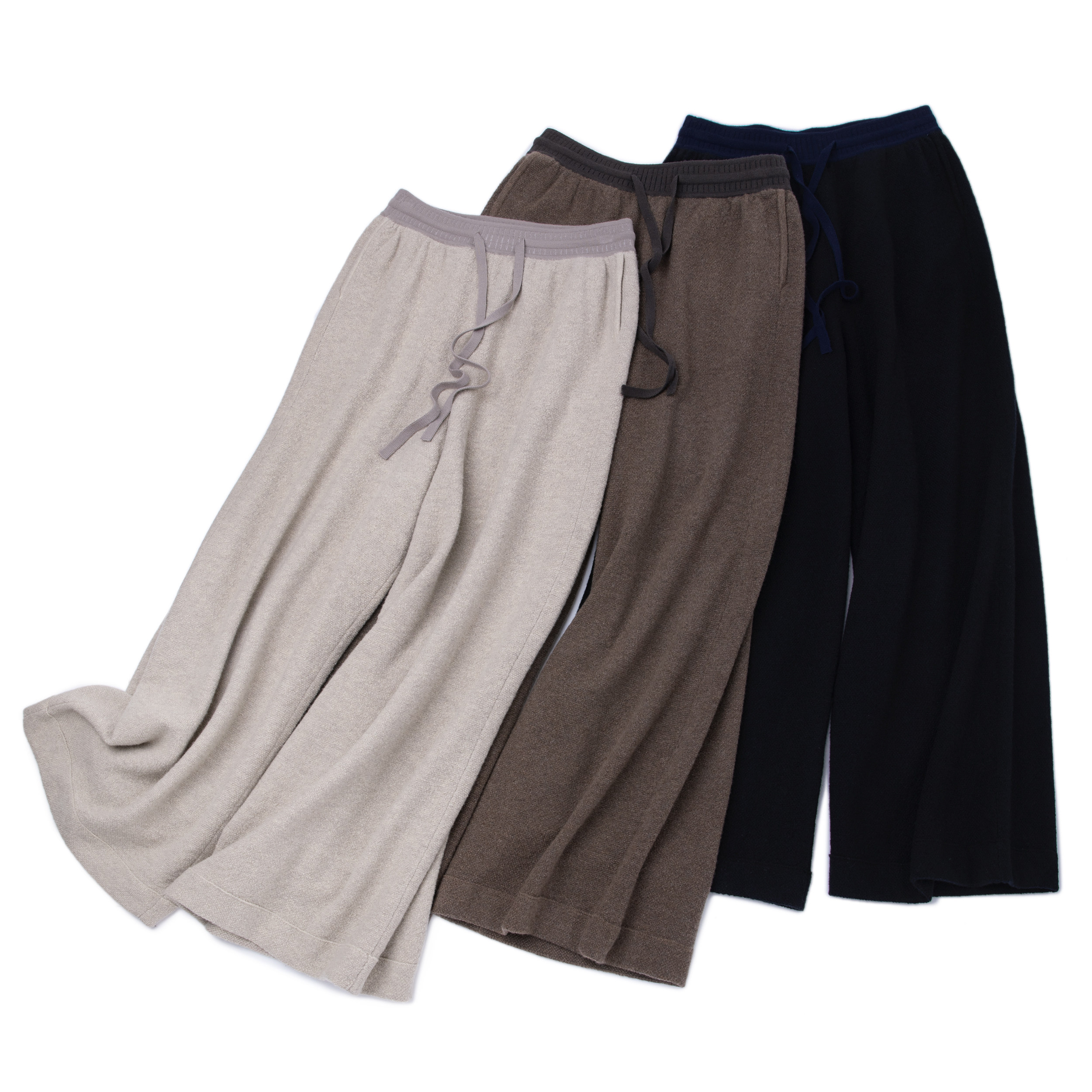 精纺68支3针加厚羊绒休闲阔腿裤