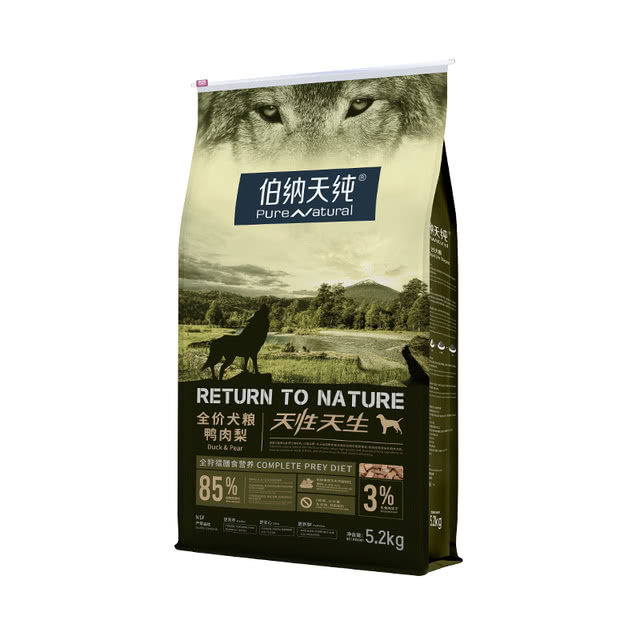 山姆热卖伯纳天纯原始狩猎系列全价犬粮5.2kg大型小型狗粮鸭肉梨