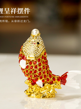 合金工艺品珐琅彩大钻公鸡母鸡商务礼品风水招财装饰摆件送领导