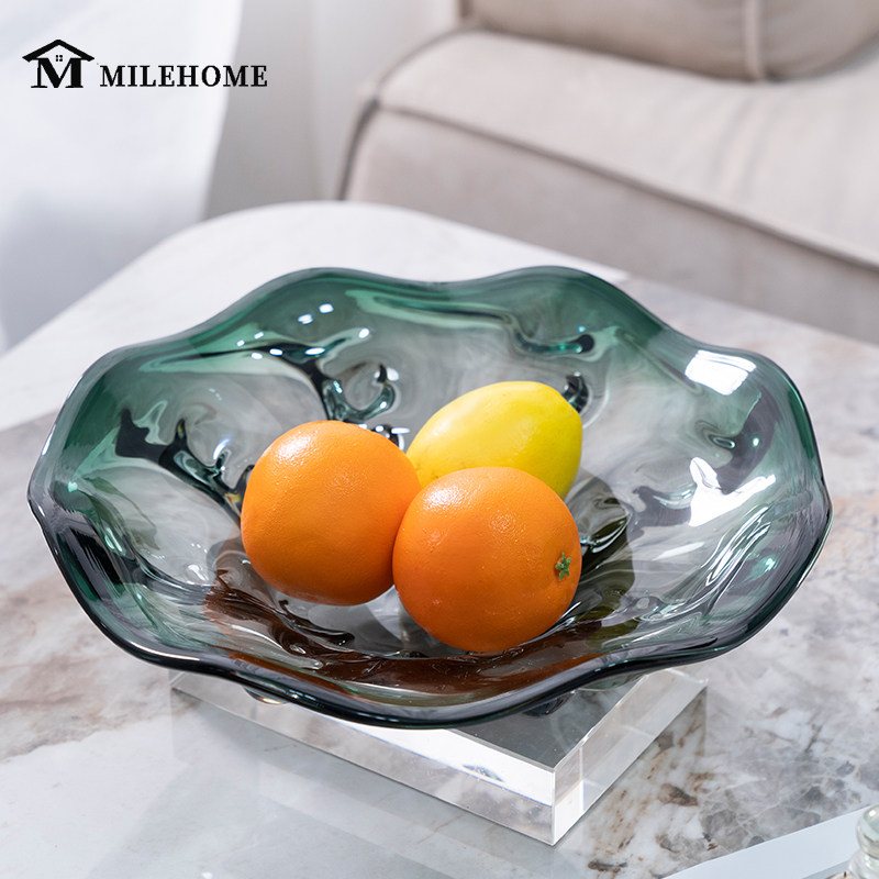 现代简约拼接创意果盘摆件轻奢风客厅茶几水果盆个性家用糖果盘