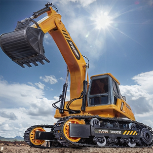 大号合金遥控挖掘机玩具车儿童挖土机工程车男孩汽车遥控车电动礼