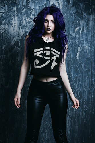 原的暗黑哥特摇滚朋克五芒星亚文化埃及荷鲁斯之眼连帽短款背心