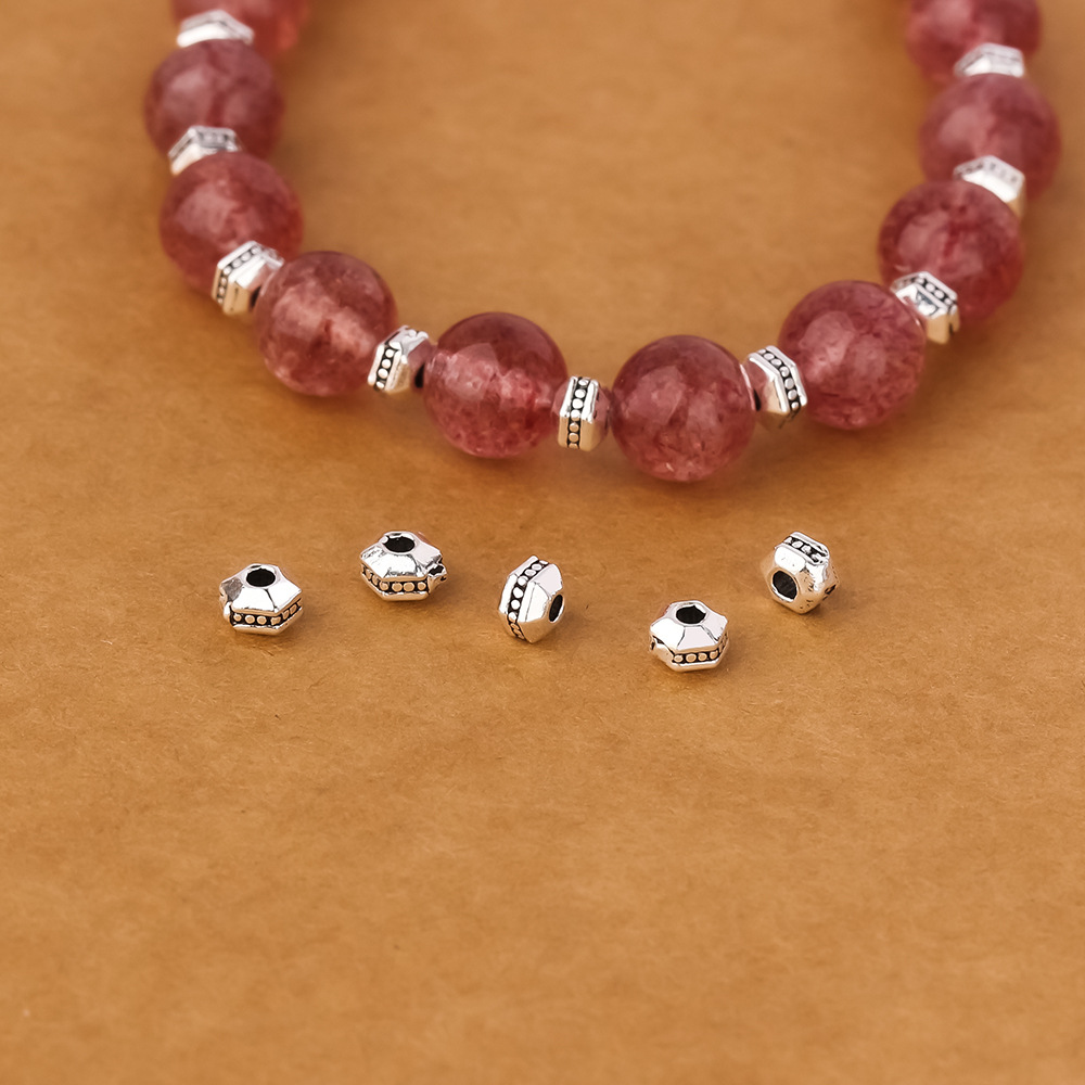 3mm隔珠s925银切面迷你3MM银珠散珠diy串珠编绳银饰配件材料