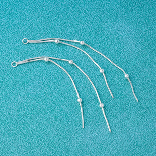 s925纯银素银银珠链条流苏银珠流苏吊坠diy耳环手链项链银饰配件