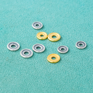 s925银盘缠隔珠散珠 车轮凹槽实心隔片 diy手工串珠编织手绳配件