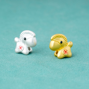 2026年马上有钱隔珠足银999镀金色本命年红绳手链生肖马手串配珠