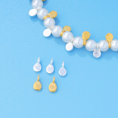 s925纯银ins风亮面迷你5mm小吊坠碎碎冰小提溜diy手链项链银饰