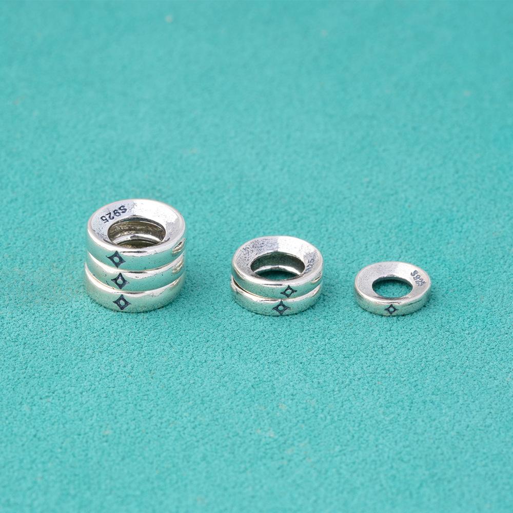 7mm8mm纯银星星卡环隔片文玩百搭星月百香籽椰蒂手串星星隔片卡环