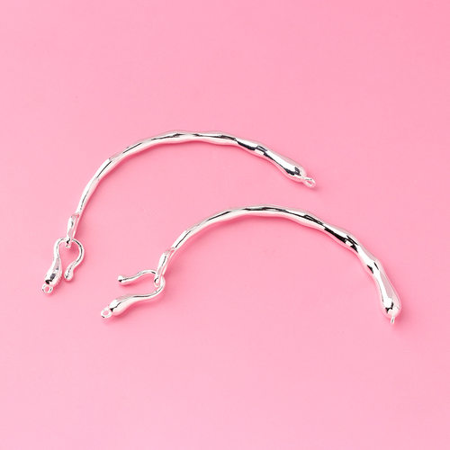 925纯银实心弯管半手镯925纯银