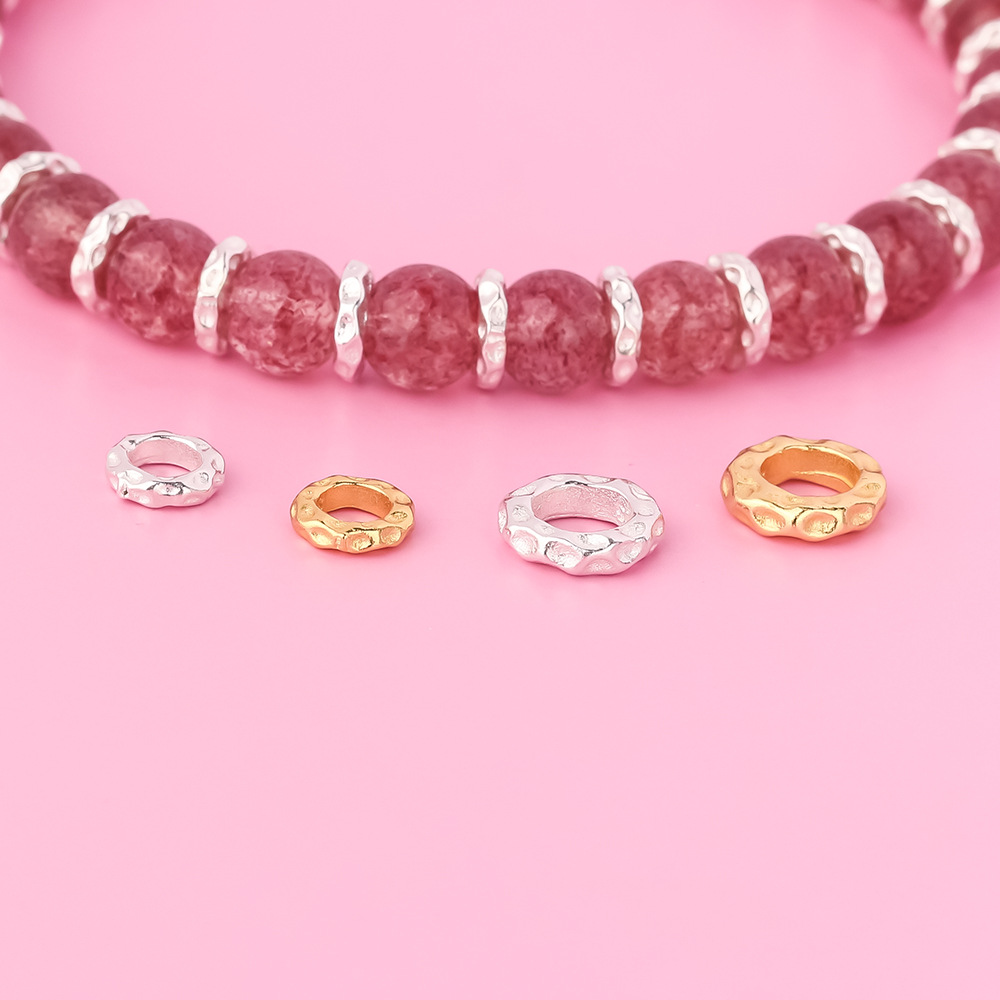 盘缠跑环锤纹陨石坑银环s925纯银