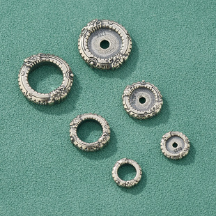 S925纯银镶钻无尽之环跑环隔片文玩尘世巨蟒耶梦加得巨蛇隔片垫片