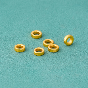 s925纯银古法金色隔片垫片黄金色银珠diy文玩手串手绳银饰配件