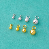 银镀白金色黄金色光面吊球4 8mm吊球吊坠s925银亮面圆球挂件