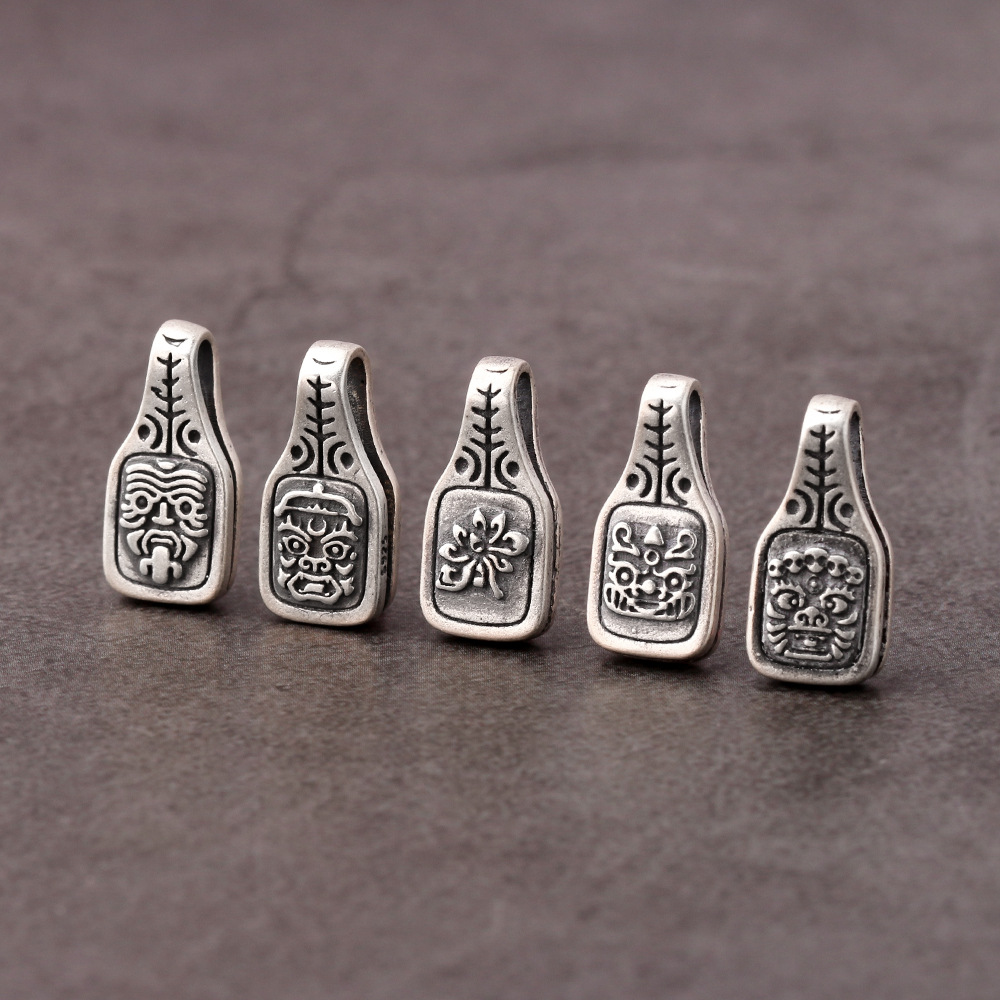 s925纯银卡子配饰扎基拉姆银配件diy穿珠文玩工具手工藏式手串