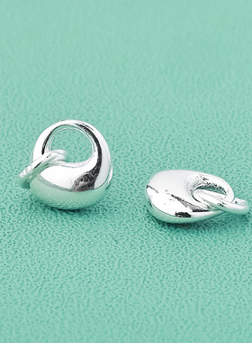 新款s925纯银实心迷你亮面银坨坨吊坠diy手链戒指银饰配件材料