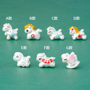 足银999生肖马隔珠滴胶小马转运珠diy编绳手链马上有钱银配件新年