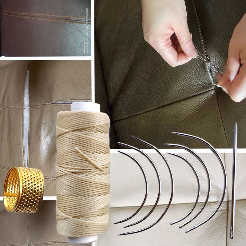 修补沙发针缝汽车皮具座椅垫方向盘针线弧形针皮革手工缝纫圆蜡线