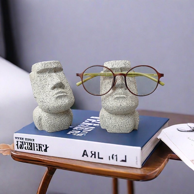 有趣复活岛石人像展示眼镜支架