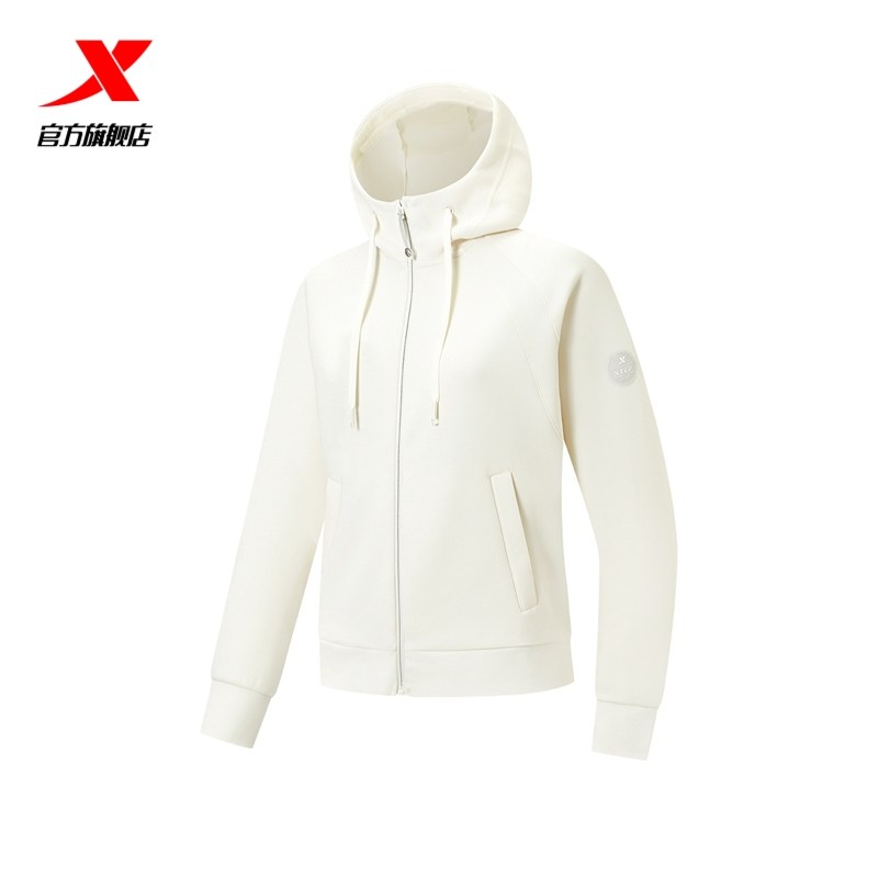 特步运动外套女款抽绳2025秋季新款宽松透气抗菌连帽针织连帽上衣,运动服/休闲服装,运动茄克/外套,淘宝优惠券,粉丝福利购,淘宝优惠卷