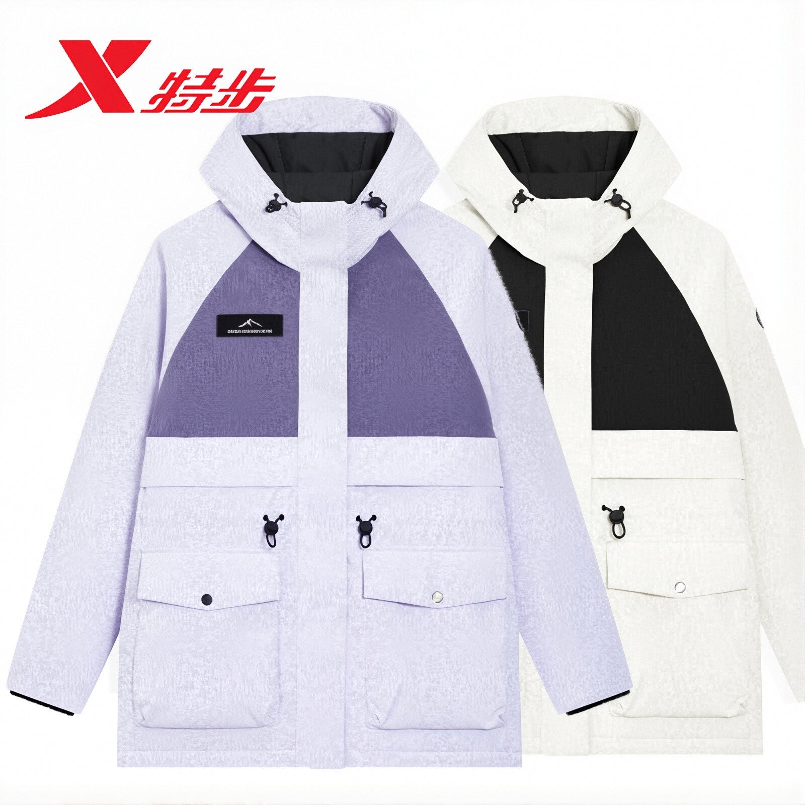 特步羽绒服女士2025年冬季新款运动上衣保暖风衣外套975428190079