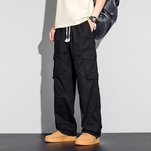 口袋男士 户外纯棉男裤 休闲裤 轻薄简约运动百搭美式 潮流 夏薄款 工装