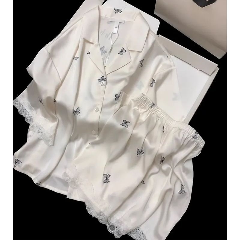轻奢感夏季女冰雪丝短袖短裤套装