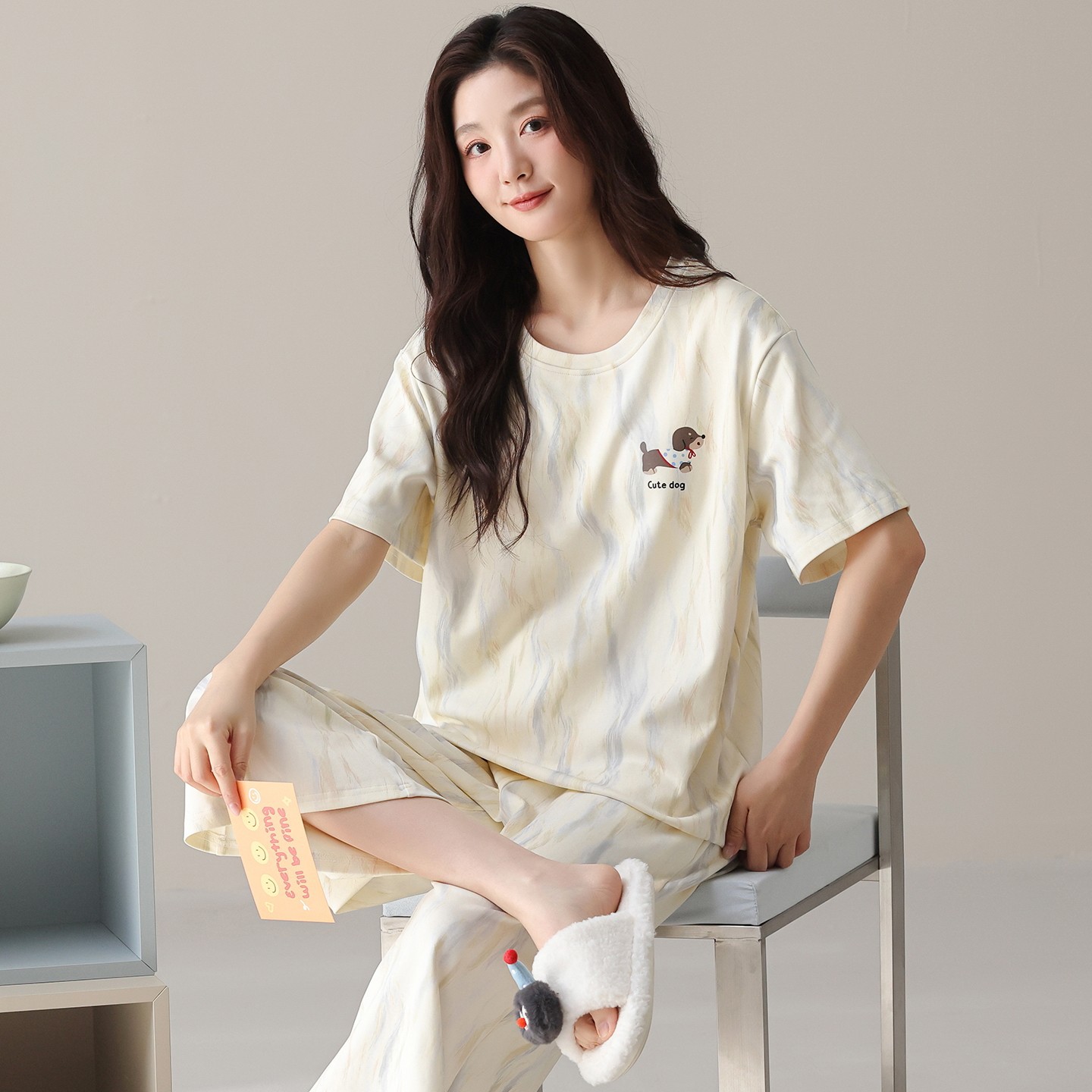 可外穿带胸垫纯棉睡衣女夏季新款