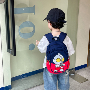 儿童书包幼儿园宝宝背包男童轻便撞色小孩子双肩包可爱女孩潮包