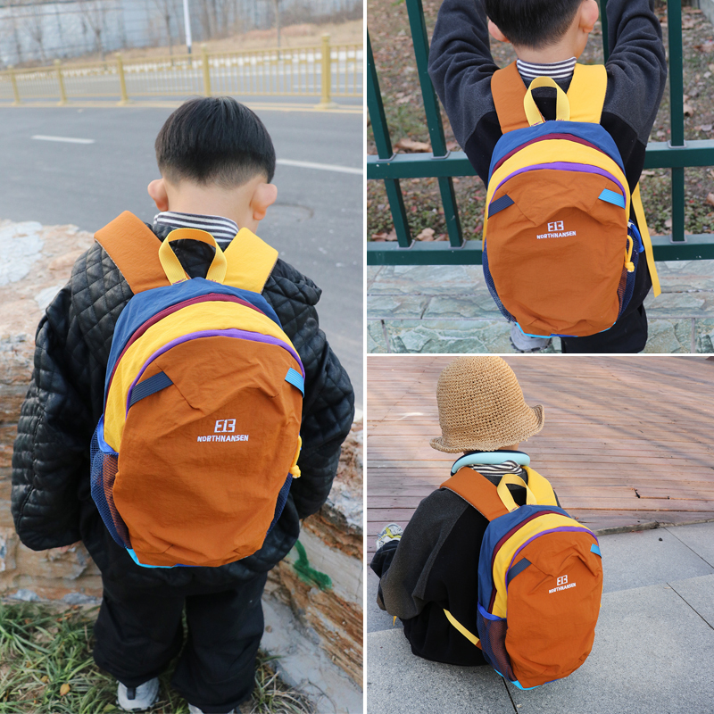 儿童韩系ins多巴胺拼色背包超轻量化小背包男户外运动骑行登山包