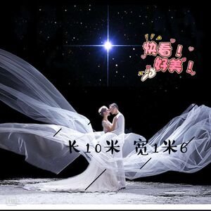 头纱婚纱新款韩式 新娘超长简约结婚头纱白色裸纱定制3米5米拖尾