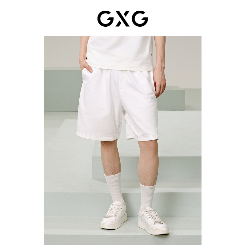 GXG男装 商场同款双色毛圈针织短裤宽松运动裤 24年夏G24X222022