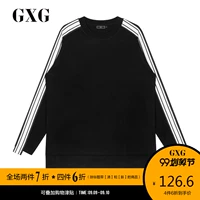 GXG Men 2019 Xuân Mới Áo len nam tương phản sọc thời trang Áo len cổ tròn # GY120050E - Cặp đôi áo len áo len đôi thời trang