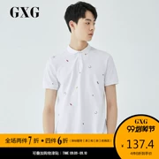 GXG nam 2019 hè nam mới Thời trang trắng toàn thêu ngắn tay POLO # GY124137C - Polo