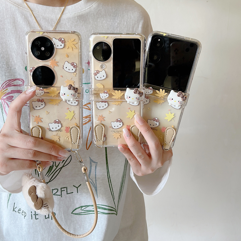 枫叶凯蒂猫适用小米折叠手机壳女