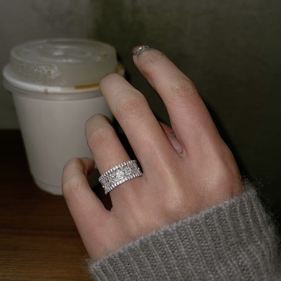 满钻戒指JollyMolly925银小众