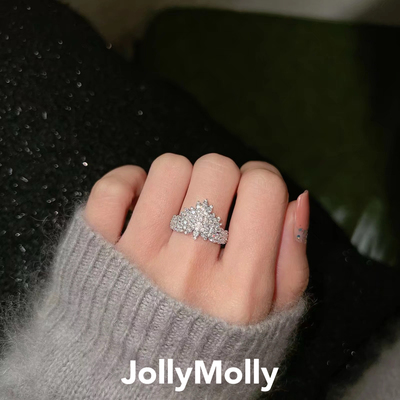 JollyMolly小众设计师网红女925银甜美礼物百搭个性睡莲系列戒指